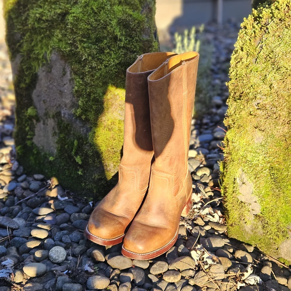 Frye Tan Leather Heeled Boots - Picture 5 of 10